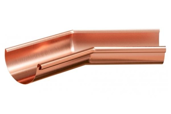 Водосток Aquasistem, система 125x90 - Угол желоба внутренний медный 135° купить в Кимрах