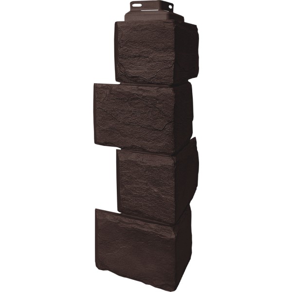 Цокольный сайдинг FineBer – Серия “Камень природный”, Угол наружный Коричневый купить в Кимрах