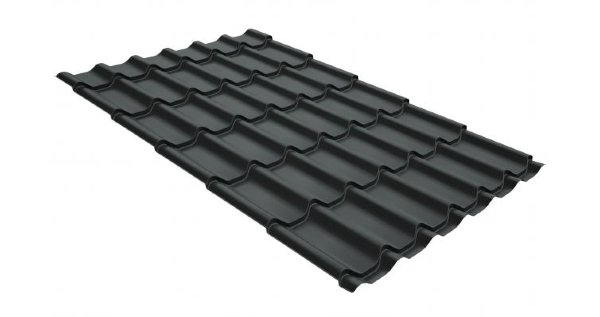 Металлочерепица классик GL 0,5 GreenCoat Pural Matt RR 23 темно-серый (RAL 7024 мокрый асфальт) купить в Кимрах