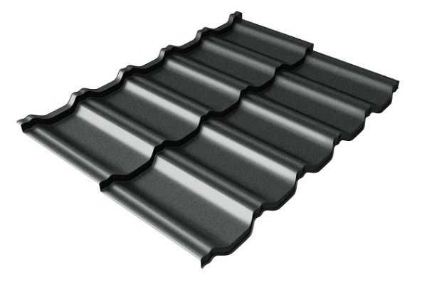 Металлочерепица модульная Квинта Uno Grand Line c 3D резом 0,5 GreenСoat Pural Matt RR2Н3 (RAL 7016 антрацитово-серый) купить в Кимрах