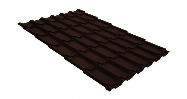 Металлочерепица классик GL 0,5 GreenCoat Pural Matt RR 887 шоколадно-коричневый (RAL 8017 шоколад) купить в Кимрах