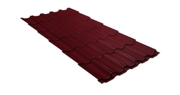 Металлочерепица квинта плюс GL 0,5 Satin RAL 3005 красное вино купить в Кимрах
