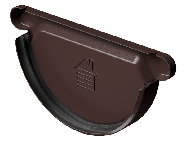 Заглушка желоба D125 Döcke STAL PREMIUM Шоколад, (RAL 8019) купить в Кимрах