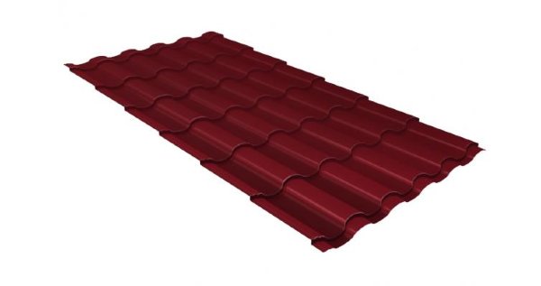 Металлочерепица кредо 0,5 Satin RAL 3005 красное вино купить в Кимрах