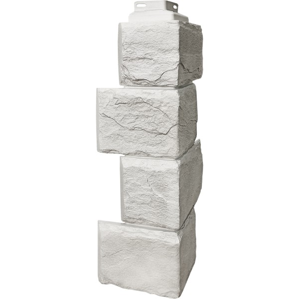 Цокольный сайдинг FineBer – Серия “Камень природный”, Угол наружный Жемчужный купить в Кимрах