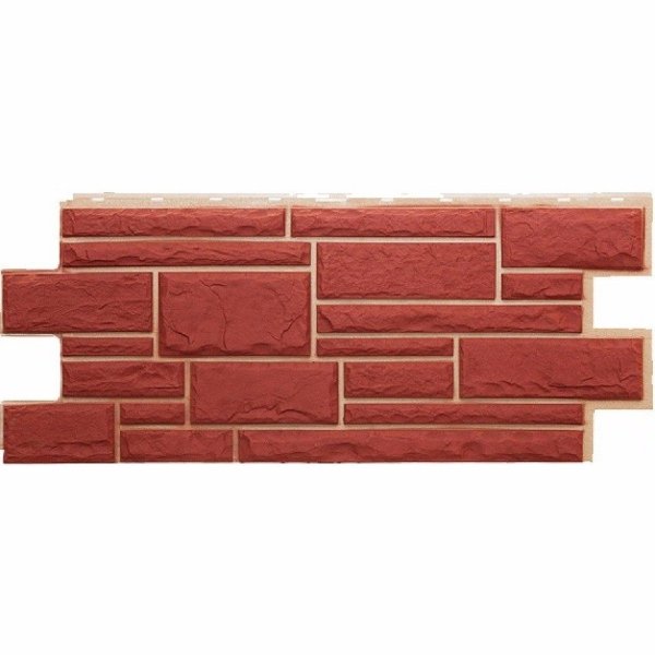 Фасадная панель Техоснастка, Камень Дикий, Красный купить в Кимрах