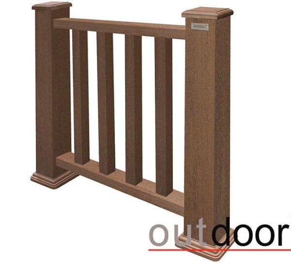 Ограждение из ДПК Outdoor Классик 3D STORM коричневый микс купить в Кимрах