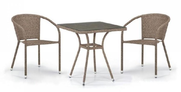 Комплект плетеной мебели AFINA из иск. ротанга T282BNT/Y137C-W56 Light Brown 2Pcs купить в Кимрах