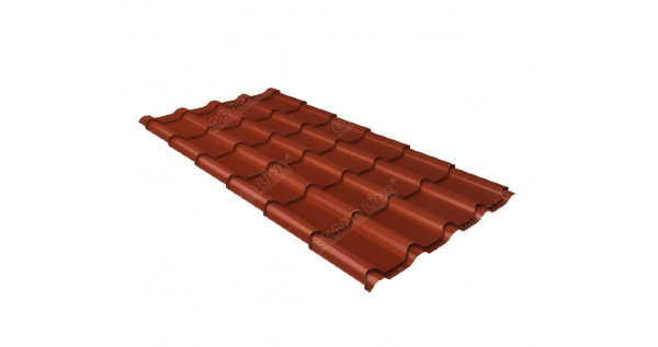 Металлочерепица камея 0,5 Satin RAL 8004 терракота купить в Кимрах