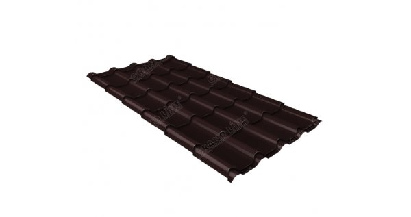 Металлочерепица камея 0,5 Satin RAL 8017 шоколад купить в Кимрах