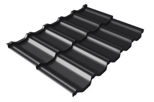 Металлочерепица модульная Квинта Uno Grand Line c 3D резом 0,5 Satin Мatt RAL 9005 черный купить в Кимрах