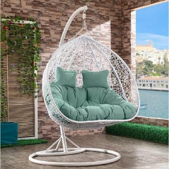 Кресло Подвесное из искусственного ротанга AFM-109A White/Green купить в Кимрах