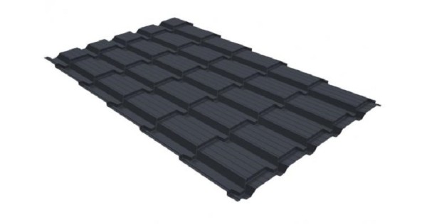 Металлочерепица GL квадро профи 0,5 GreenCoat Pural RR 23 темно-серый (RAL 7024) мокрый асфальт купить в Кимрах