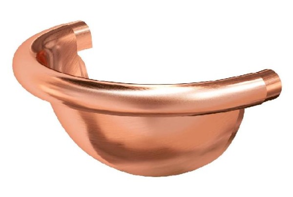 Водосток Aquasistem, система 150/100 - Заглушка желоба полукруглая медная купить в Кимрах