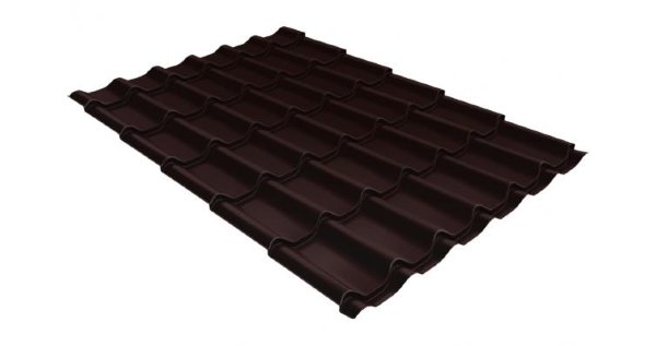 Металлочерепица классик 0,5 Satin RAL 8017 шоколад купить в Кимрах